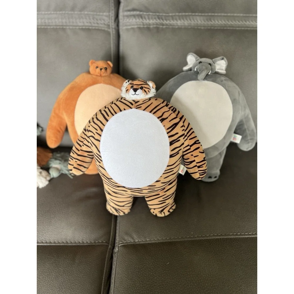 Go! Mini‎ Head Animal Plush's Elephant Tiger And A Bear Lot Of 3